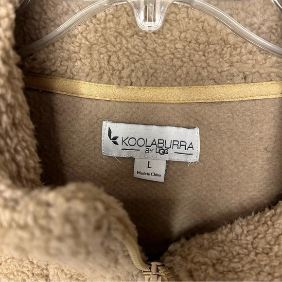 Koolaburra by Ugg quarter zip tan camel teddy bear sheep women’s size large - Picture 4 of 7